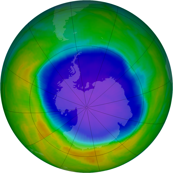 Antarctic ozone map for 23 October 1999